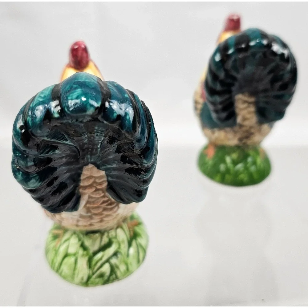 Ceramic Rooster Salt and Pepper Shakers Set Farmhouse Country Kitchen Decor 4.5